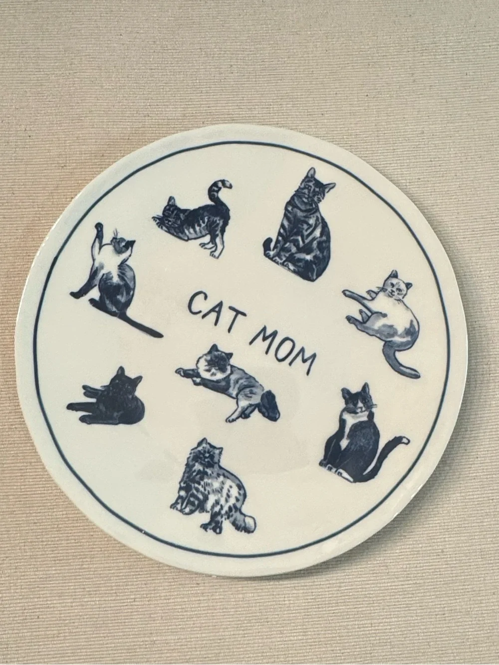 Anthropologie MOLLY HATCH Stoneware Cat Mom Dessert Plate $28 NEW